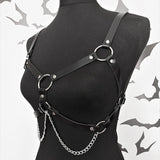 Flyshadow Women Fashion Chain Belt Leather Waist Belt Chest Harness Belt Corset Bondage Lingerie Punk Gothic Waistband Clothing Accessorie