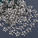 Flyshadow 50PCS Y2K Silver Star Hair Clips for Girls Filigree Star Metal Snap Clip Women Simple BB Hairpins Barrettes Hair Accessories