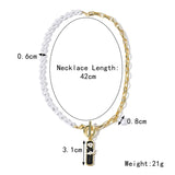 Flyshadow 2024 New Fashion Cross Chain Camellia Necklace Women Gorgeous Banquet Freshwater Pearl Rose Badge Neck Chain Pendant Accessories