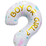 Flyshadow 1Pcs Gender Revealing Party Theme Activity Letters and Question Mark Balloons Decorate Family Atmosphere Background Layout