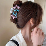 Flyshadow Korean Style Girl Y2K Star Hair Clips Claw Women Acrylic Acetic Acid Shark Clip Fashion Cool Headwear Hair Accessories Female