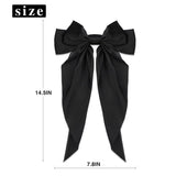 Flyshadow 2Pcs/Set Elegant Bow Ribbon Hair Clip Women Fashion Solid Bowknot Satin Hairpin Barrettes Girls Ponytail Clip Hair Accessories