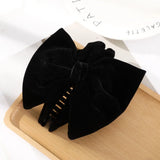 Flyshadow Large Size Hair Bow Claws Hair Clip Black Red Party Headwear Ponytail Hairpins Hair Crab For Women Hair Accessories