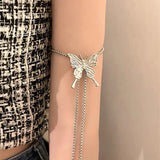 Flyshadow Luxury Butterfly Necklace Creative Pull-out Adjustable Chokers Arm Belly Body Chains Women Y2K Grunge Necklaces Fashion Jewelry