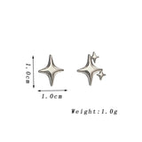 Flyshadow Silver Color Metal Star Earrings for Women Classic Trendy Jewelry Girls Sweet Cute Geometry Small Stud Earrings As Gift