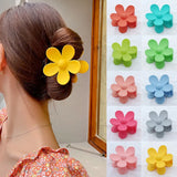 Flyshadow Korean Version of New Flower Hair Grab Back Spoon Matte Ponytail Shark Clip Fashionable Hair Clip New Headwear