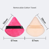 Flyshadow 8Pcs Triangle Velvet Cosmetic Puff Make Up Sponges Wet Dry Use for Face Eye Contouring Shadow Cosmetic Foundation Makeup Tool