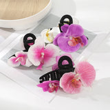 Flyshadow Phalaenopsis Large Size Hair Claw Clip Girls Simple Pink Purple Hair Clip Crab Fashion Women Ponytail Shark Clip Hair Claw