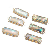 Flyshadow 10pcs/5pcs Shell Pendant Love Heart Star Rectangle Copper Charms for DIY Earrings Bracelet Necklace Jewelry Making DIY