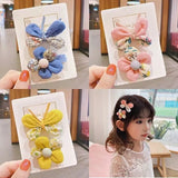 Flyshadow Handmade Fabric Flower Hair Clips Baby Girls Colorful Kids Butterfly Hairpin Children Alligator Hair Barrettes Hair Accessories