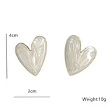 Flyshadow Retro white exaggerated personalized Love Earrings