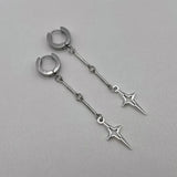 Flyshadow Gothic Jewelry Cross Star Drop Earrings Punk Charms Stitching Rivet Earrings for Women Korean Fashion Accessories