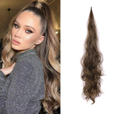 Flyshadow Synthetic Ponytail Hair Extension 32 Inch Flexible Wrap Around Pony tail Lengthened Long Curly Ponytail Women's Daily Use