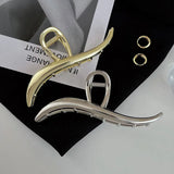 Flyshadow Alloy Geometry Hair Crab Hair Clip Women Silver Golden Hairpins Girls Ponytail Hair Claws Headdress summer accessories