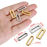 Flyshadow 20pcs 20mm Stainless Steel Gold Rectangle Frame Charms Pendants for Earrings Necklace DIY Jewelry Making Accessories Supplies