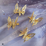 Flyshadow Headwear with Ancient Style Edge Clip Butterfly Hair Clip Trembling Branch Simulation Sweet Girl Metal Hair Clip Fairy Tassel