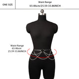 Flyshadow Women Sexy Body Chains Pu Leather Belly Belt Chains Waist Belt With Chains Harness Belt Jewelry for Women Gothic Accessories