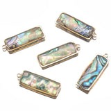 Flyshadow 10pcs/5pcs Shell Pendant Love Heart Star Rectangle Copper Charms for DIY Earrings Bracelet Necklace Jewelry Making DIY