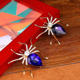 Flyshadow Fashion Spider Crystal Flower Pins Brooches Wedding Jewelry Bijouterie Corsage Dress Coat Brooch Pin Accessories