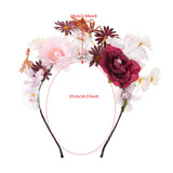 Flyshadow Simulated Flower Headband Pink Fashion Wedding Hair Wreath Hair Hoops Hair Band Women Summer New Hair Accessories