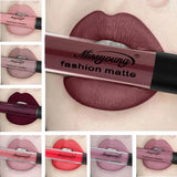 Flyshadow New Brand Makeup Lipstick Matte Lipstick Brown Nude Chocolate Color Liquid Lipstick Lip Gloss Matte Batom