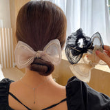 Flyshadow women's exquisite rhinestone bow head rope headdress girls Ponytail hair rope hair ring sweet fashion accesorios Ornament gift