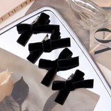 Flyshadow French Retro Black Velvet Bowknot Ribbon Hair Clip Girl Small Hairpin Bobby Pin Girls Bow Barrettes Sweet Headwear Accessories