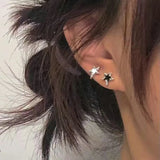 Flyshadow Fashion Y2K Simple Design Pentagram Stud Earrings Girls Star Ear Studs Women Earring Party Jewelry Gifts