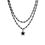 Flyshadow Ingemark Gothic Black Cross Jesus Star Pendant Choker Necklace for Women Punk Vintage Metal Chain Neck Jewelry Accessories New