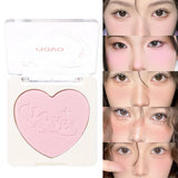 Flyshadow Love Powder Blusher Long-lasting Natural Matte Cheek Contour Tint Peach Pink Facial Blusher Cosmetics Single Color Blush Palette