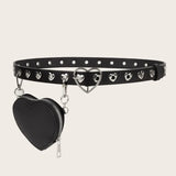 Flyshadow Love Metal Women's Belt Exaggerated Punk Style Detachable Love Waist Bag Fashion Club Party Waist Chain For Femme Accessories