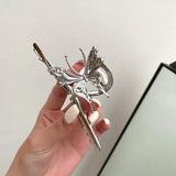 Flyshadow Crossed Metal Butterfly Hair Clip for Women's Summer Haute Couture Hairpin Hairpin Ponytail High Shark Clip