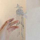 Flyshadow Women Fashion Creative Butterfly Flower Hairpins Exquisite Long Tassel Wedding Headwear Zinc Alloy Material Accessories Gifts