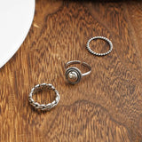 Flyshadow Rings Couples Accessories INS Fashion Vintage Twist Design Round Shape Geometric Jewelry