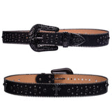 Flyshadow Man-made Diamond Belt, ladies fashion Western Cowboy Rhinestone belt design leather belt inlay man-made diamond belt jeans