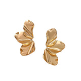 Flyshadow New Trendy Design French Petal Stud Earrings For Women Korean Fashion Earring Birthday Party Jewelry Gifts