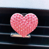 Flyshadow Heart-shaped Car Air Outlet Clip Creative Rhinestone Car Air Conditioning Air Outlet Perfume Decoration Clip Car Accessories