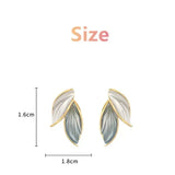 Flyshadow Fresh Gray Leaf Shaped Earrings Temperament Versatile Accessories Creative Gifts Simple Metal Creative Gifts Decoration