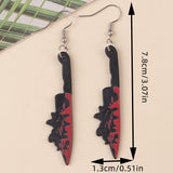 Flyshadow Punk Gothic Terror  Blood Knife Acrylic Drop Earrings For Women Personalized Fashion Halloween Jewelry Gifts Accessories