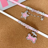 Flyshadow Y2K Choker Crystal Bone Pendant Necklace Kawaii Jewelry Cross Shiny Star Necklace Women Korean Fashion Accessory Punk Harajuku