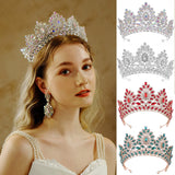 Flyshadow Luxury Crystal Wedding Crown Baroque Rhinestone Bride Tiara Headwear Queen Diadem Banquet Birthday Wedding Accessories