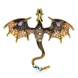 Flyshadow Dragon Brooches for Women Colorful Enamel Animal Brooches Unisex Office Suit Coat Buckle Pins Casual Jewelry Accessories Gifts