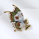 Flyshadow 1PC Vintage Alloy Angel Butterfly Wings Fairy Brooches For Women Brooch Enamel Anti-glare Pins Angel Designer Jewelry Gift