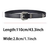 Flyshadow Women'S Belt Vintage Carved Needle Buckle Men'S Belt Punk Hip Hop Rock Style Jeans Belt Y2K Belt PU Leather Belt Cheap Belt