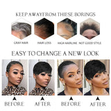 Flyshadow Short Human Hair Wigs Pixie Cut Straight perruque bresillienne for Black Women Machine Made Wigs With Bangs Cheap Glueless Wig