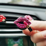 Flyshadow Car Air Outlet Aromatherapy Clip Diamond Red Lips Clips Perfume Clips Scent Aroma Air Freshener Clip Auto Interior Accessories