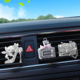 Flyshadow Auto Air Freshener Car Outlet Perfume Clip Bling Car Diamond Bowknot Scent Bottle Car Accessories Interior Accessories Woman