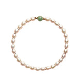 Flyshadow Women Luxury Jade and Pearl Bracelet White Perfect Size Unique Bangle Ideal Fashion Accessory for Commercial Cocktail Party