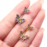 Flyshadow 1PC Trendy Butterfly Pendant Belly Button Rings Sexy Body Piercing Bars Piercings Navel Piercing Gothic Jewelry Wedding Jewelry