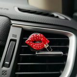 Flyshadow Car Air Outlet Aromatherapy Clip Diamond Red Lips Clips Perfume Clips Scent Aroma Air Freshener Clip Auto Interior Accessories